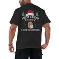 Most Likely To Read A Book On Christmas Love Reading Books Men's Back Print T-Shirt Most Likely To Read A Book On Christmas Love Reading Books Men's Back Print T-Shirt