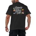 Literacy And Justice For All Protect Libraries Banned Books Men's Back Print T-Shirt Literacy And Justice For All Protect Libraries Banned Books Men's Back Print T-Shirt