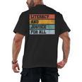 Literacy And Justice For All Stop Book Banning Banned Books Men's Back Print T-Shirt Literacy And Justice For All Stop Book Banning Banned Books Men's Back Print T-Shirt