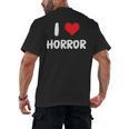 I Love Horror Heart Movies TV Show Books Writing Read Men's Back Print T-Shirt