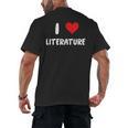 I Love Literature Heart Books Writing Reading Read Write Men's Back Print T-Shirt I Love Literature Heart Books Writing Reading Read Write Men's Back Print T-Shirt