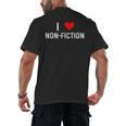 I Love Non Fiction Heart Books Reading Writing Writer Read Men's Back Print T-Shirt