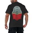 Manatee Reading Books Sea Animal Manatee Men's Back Print T-Shirt Manatee Reading Books Sea Animal Manatee Men's Back Print T-Shirt