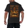 Melanin Girl Locs Book Lover Librarian Teacher Student Men's Back Print T-Shirt