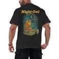 Night Owl Cozy Reading Tea Coffee Lover Bookworm Cute Men's Back Print T-Shirt Night Owl Cozy Reading Tea Coffee Lover Bookworm Cute Men's Back Print T-Shirt