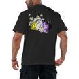 Non-Binary Book Lover Nonbinary Daisy LGBT Reading Pride Men's Back Print T-Shirt
