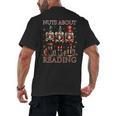 Nuts About Reading Nutcracker Reading Book Lover Christmas Men's Back Print T-Shirt