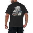 Old English Sheepdog Books Reading Dog Breed Graphic Men's Back Print T-Shirt
