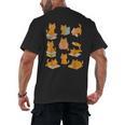 Orange Cats Reading Books Cat Lover Men's Back Print T-Shirt Orange Cats Reading Books Cat Lover Men's Back Print T-Shirt