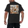 Owl Learning To Cook With Cookbook Chef Apron Stove Cooking Men's Back Print T-Shirt