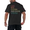 Oysters And Beer Lovers Introvert Quote Vintage Retro Men's Back Print T-Shirt