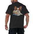 Papillon Books Reading Dog Breed Graphic For Men Women Kids Men's Back Print T-Shirt