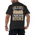 I Like To Party And By Party I Mean Read Books Men's Back Print T-Shirt I Like To Party And By Party I Mean Read Books Men's Back Print T-Shirt