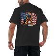 Patriotic German Shepherd Dog Books Baseball American Flag Men's Back Print T-Shirt Patriotic German Shepherd Dog Books Baseball American Flag Men's Back Print T-Shirt