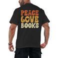 Peace Love Books Men Women Men's Back Print T-Shirt