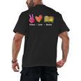 Peace Love Books Reader Librarian Library Book Men's Back Print T-Shirt Peace Love Books Reader Librarian Library Book Men's Back Print T-Shirt