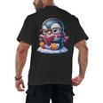 Penguin Reading a Book Animal Men's Back Print T-Shirt