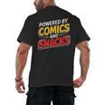 Powered By Comics And Snacks Comic Book Lover Men's Back Print T-Shirt