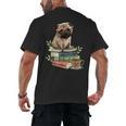 Pug Dog Reading Book Coffee Read Books Be Kind Stay Weird Men's Back Print T-Shirt Pug Dog Reading Book Coffee Read Books Be Kind Stay Weird Men's Back Print T-Shirt