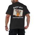 Quiet Girl Loud Imagination Book Lover Bookworm Reader Men's Back Print T-Shirt Quiet Girl Loud Imagination Book Lover Bookworm Reader Men's Back Print T-Shirt