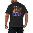 Rainbow Pride Bigfoot Reading Book With Heart Glasses Men's Back Print T-Shirt Rainbow Pride Bigfoot Reading Book With Heart Glasses Men's Back Print T-Shirt