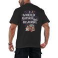 I Would Rather Be Reading Bookworm Book Lover Librarian Kids Men's Back Print T-Shirt
