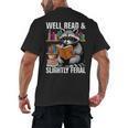 Well Read & Slightly Feral Raccoon Book Lover Graphic Men's Back Print T-Shirt Well Read & Slightly Feral Raccoon Book Lover Graphic Men's Back Print T-Shirt