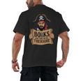 Read Book Reader Library Reading Librarian Pirate Bookworm Men's Back Print T-Shirt Read Book Reader Library Reading Librarian Pirate Bookworm Men's Back Print T-Shirt