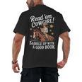 Read 'Em Cowgirl Saddle Up With A Good Book Rodeo Bookworm Men's Back Print T-Shirt