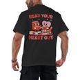 Read Your Heart Out Valentine Reading Book Girl Kid Teacher Men's Back Print T-Shirt