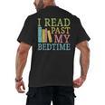 I Read Past My Bedtime Book Quote Humor Men's Back Print T-Shirt