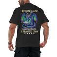 I Read Because Roasting People Is Frowned Upon Dragons Books Men's Back Print T-Shirt I Read Because Roasting People Is Frowned Upon Dragons Books Men's Back Print T-Shirt