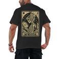 The Reader Tarot Card Book Lover Skeleton Reading Book Men's Back Print T-Shirt