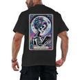 The Reader Tarot Card Reading Skeleton Skull Book Lover Men's Back Print T-Shirt