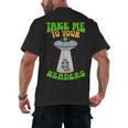 Take Me To Your Readers Alien Book Reading Bookaholic Men's Back Print T-Shirt