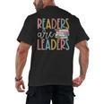 Readers Are Leaders Reading Book Lovers Teacher Women Kids Men's Back Print T-Shirt