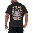 Reading Axolotl Book Lover Wildflowers Men's Back Print T-Shirt