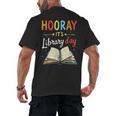 Reading Books Bibliophile Hooray It's Library Day Men's Back Print T-Shirt