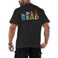 Reading DinosaurRex Dino Book Lover Men's Back Print T-Shirt