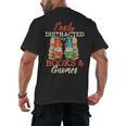 Reading Gnomes Cute Easily Distracted By Books And Gnomes Men's Back Print T-Shirt Reading Gnomes Cute Easily Distracted By Books And Gnomes Men's Back Print T-Shirt