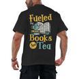 Reading Hobby Bookshelves Library Fueled By Books And Tea Men's Back Print T-Shirt Reading Hobby Bookshelves Library Fueled By Books And Tea Men's Back Print T-Shirt