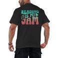Reading Is My Jam Book Lover Bookworm Teacher Library Reader Men's Back Print T-Shirt