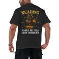 Reading Makes Me Feel Less Murdery Book Dragon Men's Back Print T-Shirt Reading Makes Me Feel Less Murdery Book Dragon Men's Back Print T-Shirt