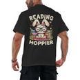 Reading Makes You Hoppier Bunny Book Fans Toddler Kid Men's Back Print T-Shirt