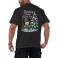 Reading Is Snow Much Fun Christmas Books Snowman Bookworm Men's Back Print T-Shirt
