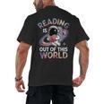 Reading Is Out Of This World Space Book Lover Men's Back Print T-Shirt Reading Is Out Of This World Space Book Lover Men's Back Print T-Shirt