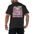 Readsalotl Axolotl Reading Book Bookworm Men's Back Print T-Shirt