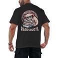 Readsalotl Axolotl Reading Books Glasses Bookworm Pun Fun Men's Back Print T-Shirt Readsalotl Axolotl Reading Books Glasses Bookworm Pun Fun Men's Back Print T-Shirt