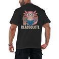 Readsolotl Axolotl Reading Book Lover Kawaii Bookworms Men's Back Print T-Shirt