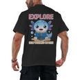Readsolotl Kawaii Axolotl Book Lover Reading Men's Back Print T-Shirt Readsolotl Kawaii Axolotl Book Lover Reading Men's Back Print T-Shirt